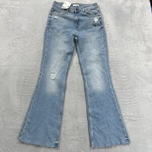 Forever 21 Jeans Women's 28 High Rise Bootcut Flare‎ Distressed Light Wash Y2K